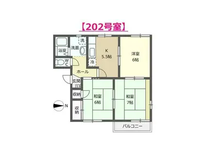 フレグランス碧(3K/2階)の間取り写真