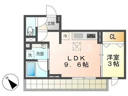ＪＲ東海道本線 安城駅 徒歩5分 3階建 新築(1LDK/1階)の間取り写真