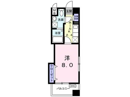 ヤワタヤビルディング アネックス(1K/3階)の間取り写真