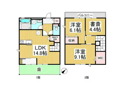リエス軽井沢(2SLDK/1階)の間取り写真