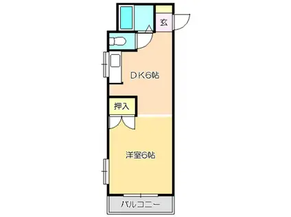 コーポまき(ワンルーム/2階)の間取り写真