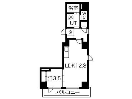 ALPHA PH 南平岸(1LDK/5階)の間取り写真