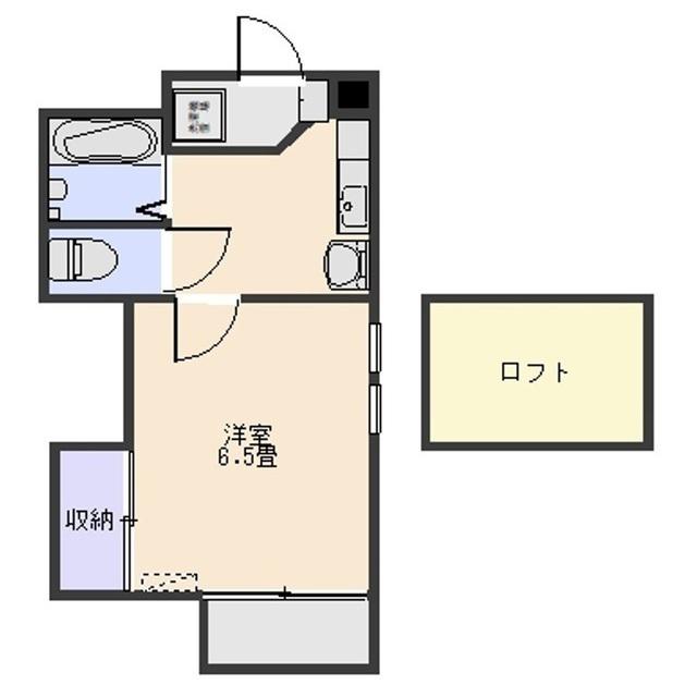 ラッキーピュア(1K/2階)の間取り写真