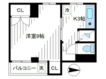 萩原マンション(1K/2階)の間取り写真