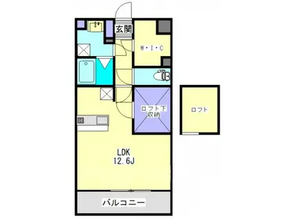 NOAH天神(ワンルーム/2階)の間取り写真