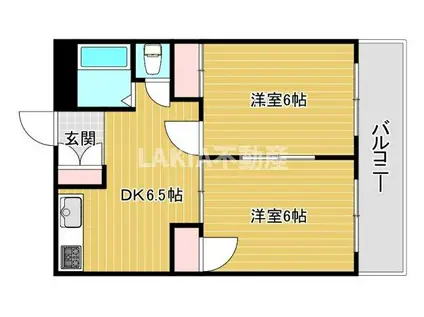相原マンション(2DK/4階)の間取り写真