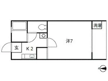 チェリークリーク(1K/1階)の間取り写真