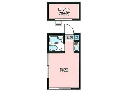 ベルハイツ(ワンルーム/1階)の間取り写真