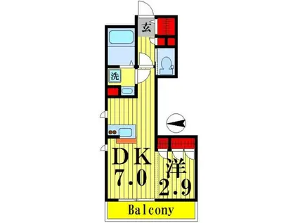 GRACEプラス(1DK/2階)の間取り写真