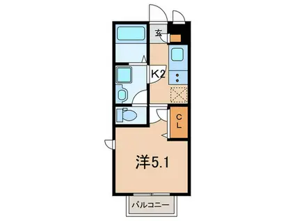 プログレス(1K/1階)の間取り写真