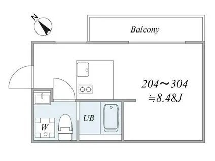 TRIAS262(1K/3階)の間取り写真