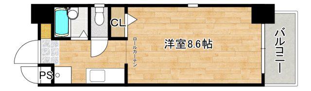 パティオ東荒神(1K/8階)の間取り写真