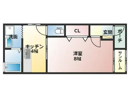 フィットアラモード(1K/1階)の間取り写真