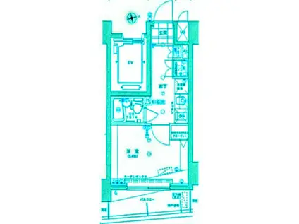 ヴェローナ大井南ルッソグランデ(1K/9階)の間取り写真