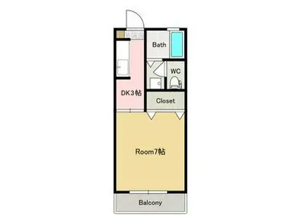 フレグランスMOTO A(1K/2階)の間取り写真