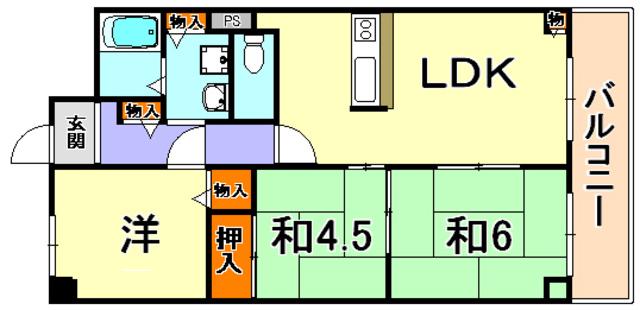 エスパシオ神戸(3LDK/5階)の間取り写真