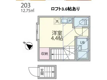 レジデンス高田馬場(ワンルーム/2階)の間取り写真