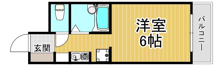 サンホームズ内山(1K/4階)の間取り写真