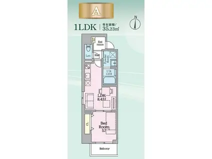 DAIWAグレイスメゾン亀戸(1LDK/3階)の間取り写真