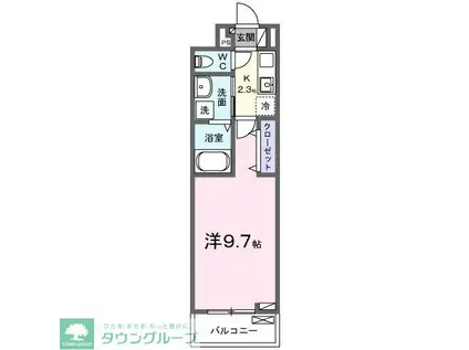 ヒカルサ熊谷大原(1K/2階)の間取り写真