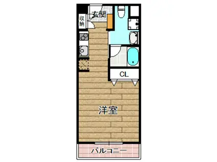 マインズ・コム高槻天神(1K/2階)の間取り写真