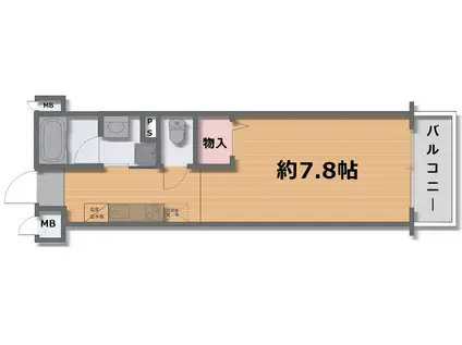 リテラ竹屋町(1K/3階)の間取り写真