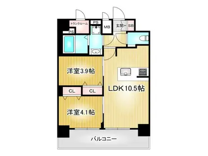 プレサンス上前津ディアシス(2LDK/14階)の間取り写真