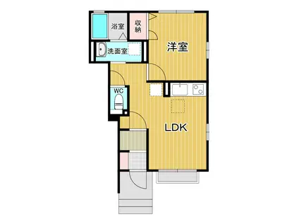 エテルノ A棟(1LDK/1階)の間取り写真