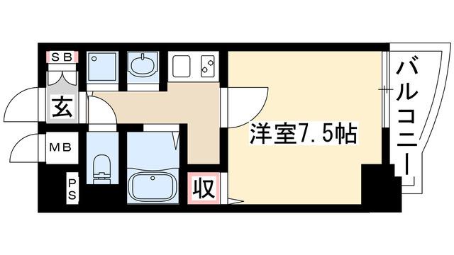 プレサンス泉アーバンゲート(1K/5階)の間取り写真