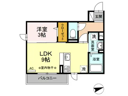 サブリナガーデンヒルズ(1LDK/2階)の間取り写真