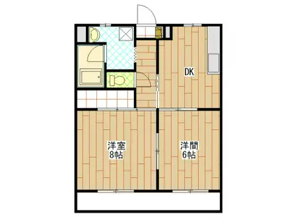 マンションハーヴェストII(2DK/3階)の間取り写真