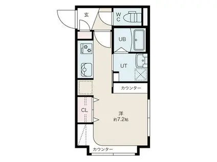 アリソンヴェール(1K/1階)の間取り写真