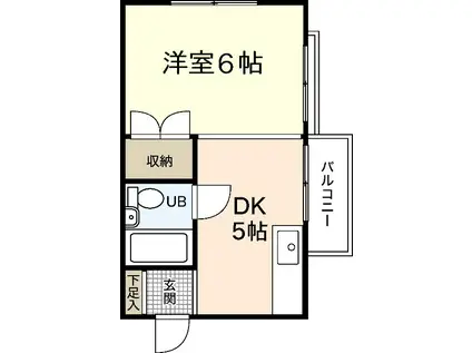 水谷ビル(1DK/3階)の間取り写真