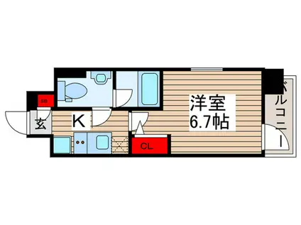 プレセダンヒルズ北千住(1K/6階)の間取り写真
