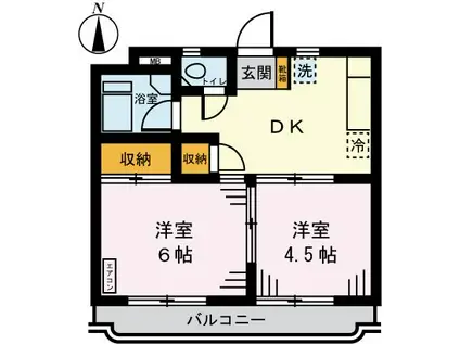 サンハイム徳丸(2DK/3階)の間取り写真