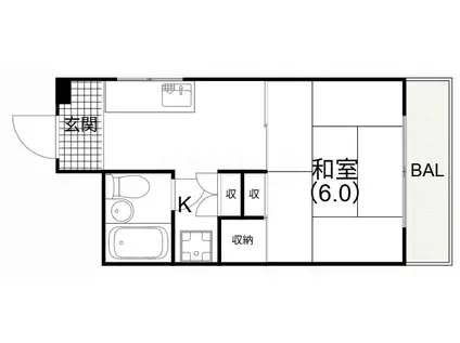 豊島マンション(1K/3階)の間取り写真