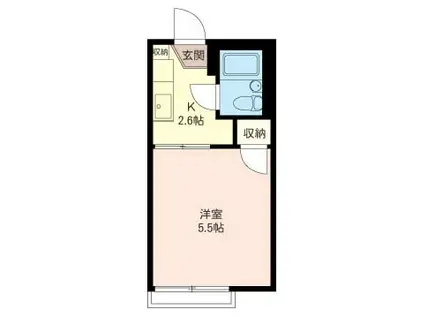 ペルテMT(1K/1階)の間取り写真