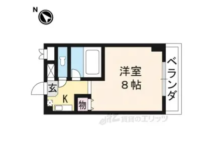 カルテットKOBORI A棟(1K/5階)の間取り写真