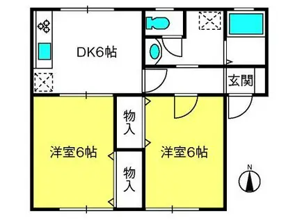 コーポラスM(2DK/1階)の間取り写真