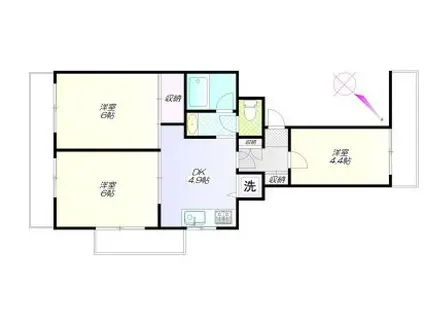 グリーンキャピタル第二笹塚(3DK/10階)の間取り写真