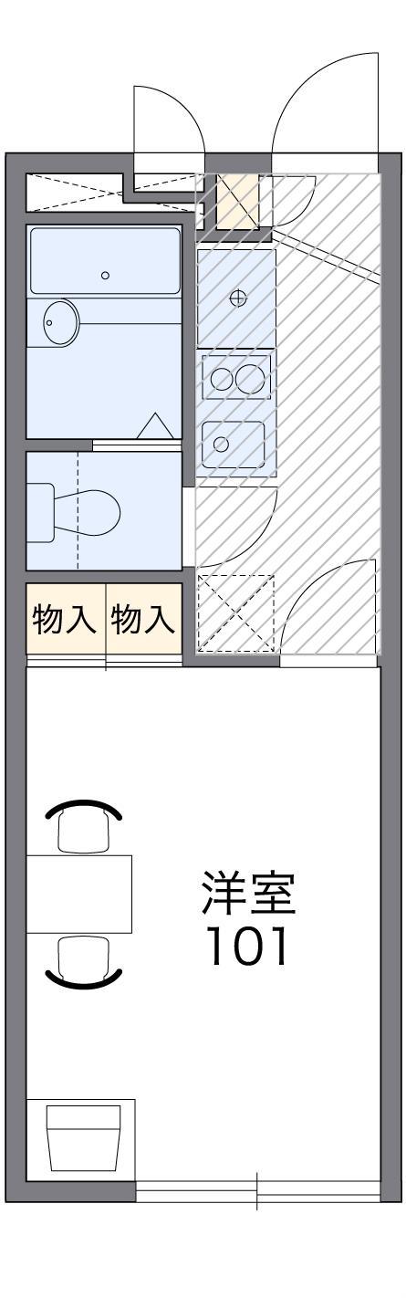 レオパレスかたくり(1K/2階)の間取り写真