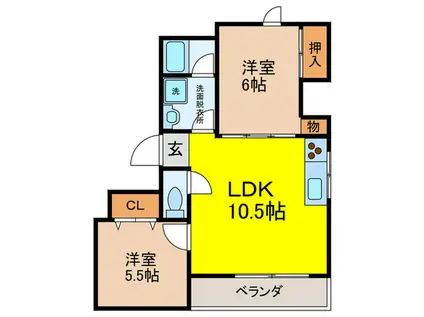 あすかBLDG(2LDK/3階)の間取り写真