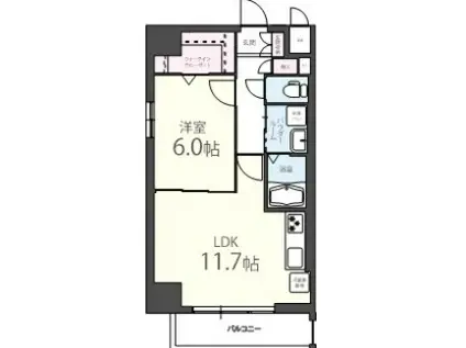 UPWARD(1LDK/10階)の間取り写真