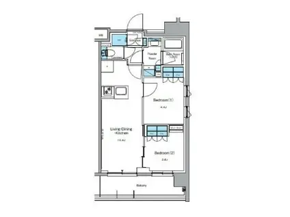 ルフォンプログレ押上イースト ルフォンプログレ押上EAS(2LDK/2階)の間取り写真