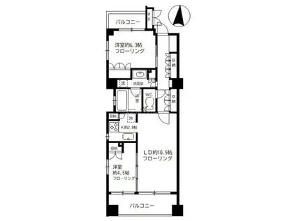 シャリエ錦糸町石原(2LDK/7階)の間取り写真