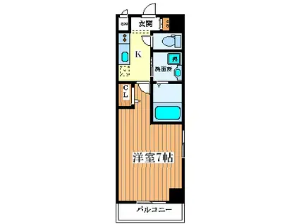 ロジュマン花川(1K/6階)の間取り写真