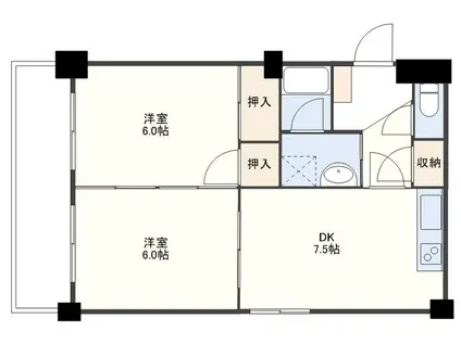 サードアベニューマンション(2DK/5階)の間取り写真