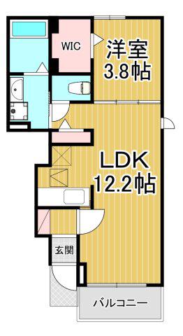 アルビコッコ(1LDK/1階)の間取り写真