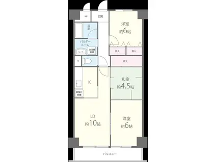 タウンコート咲久良(3LDK/1階)の間取り写真