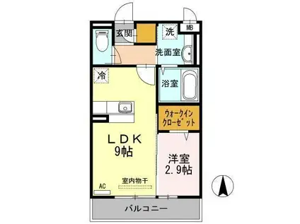 RE・EARTHの杜 もり(1LDK/3階)の間取り写真